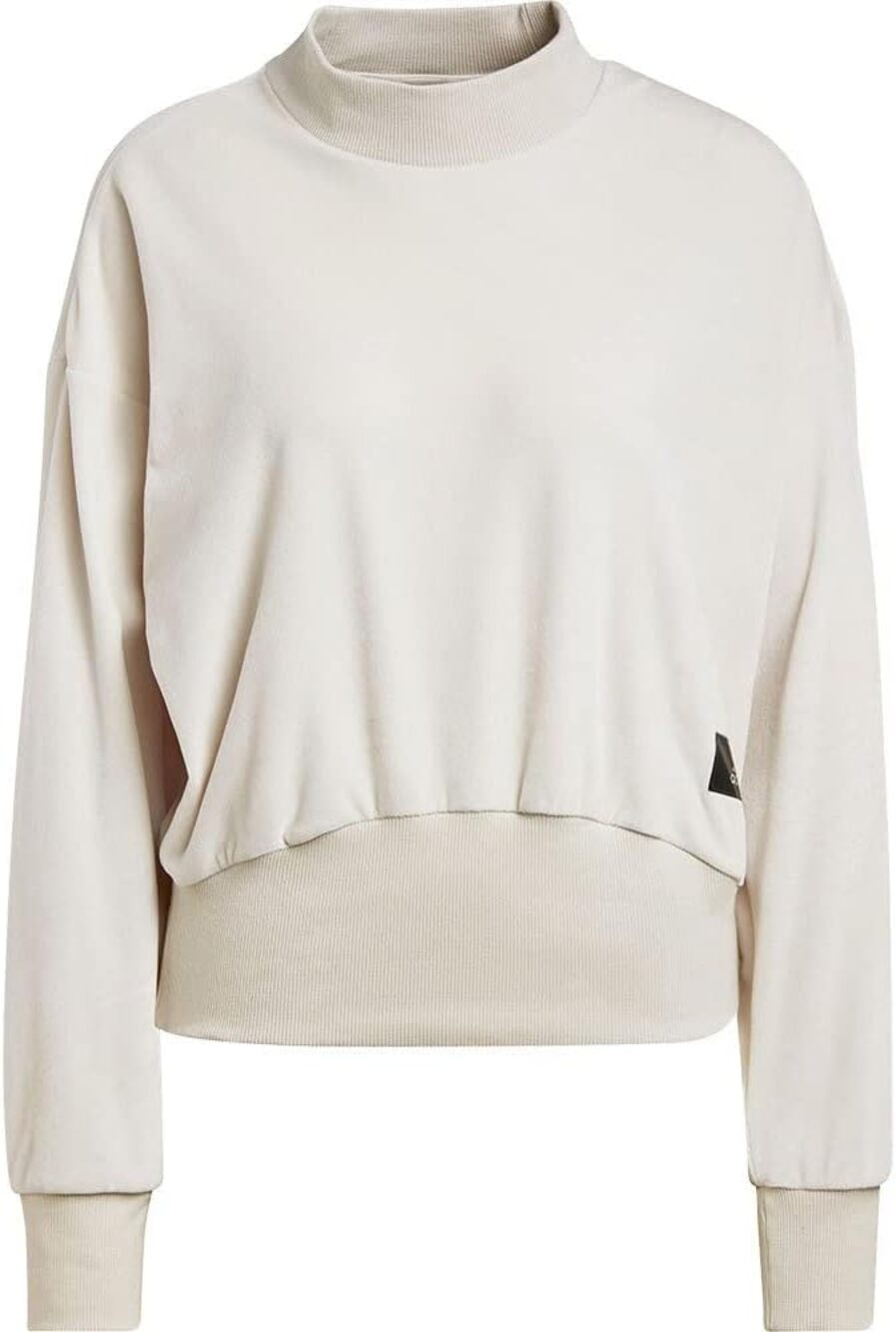 NWT Adidas Women's Holidayz Cozy Velour Sweatshirt in Alumina Size Large